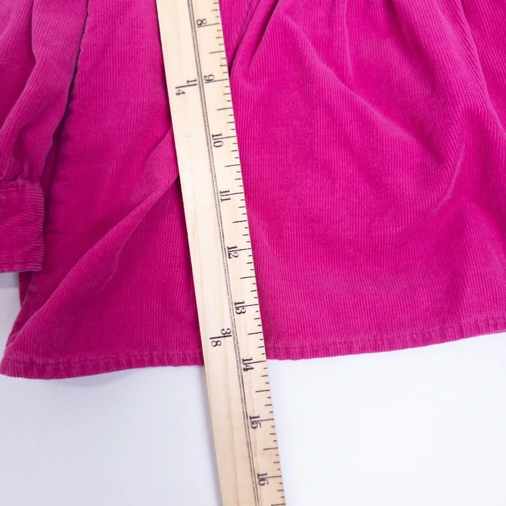 Ralph Lauren Corduroy Top Kids 24M Pink Ruffle‎ Neck Button Front Long Sleeve